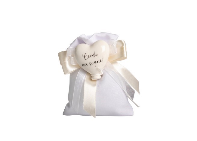 Magnete Palloncino Cuore Bianco