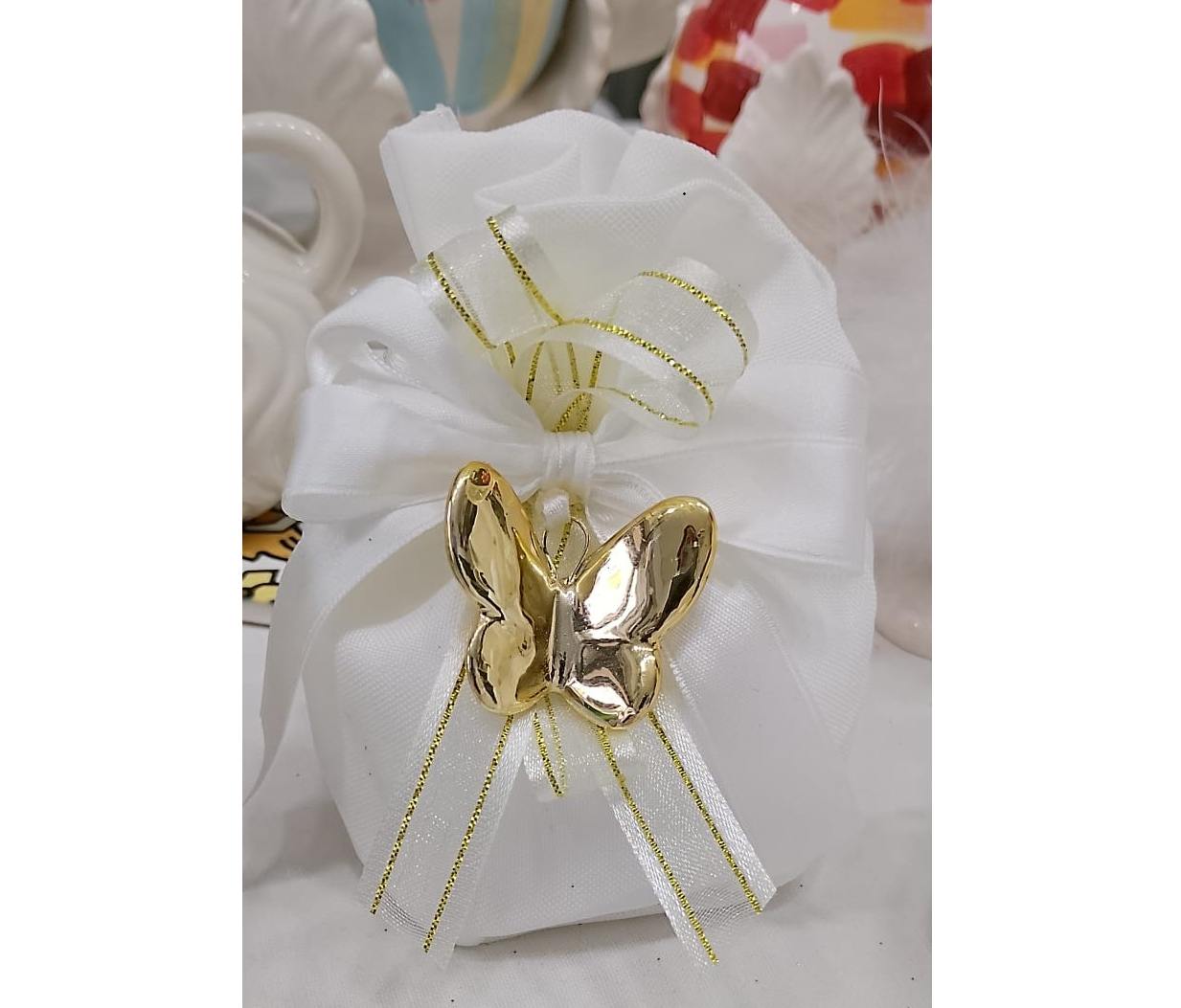 Sacchetto Cotone Ciondolo Farfalla